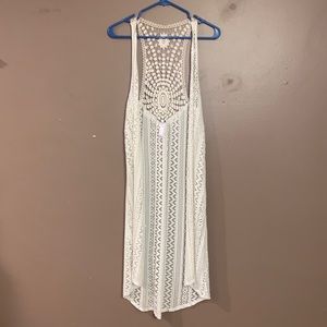 Knee Length Cardigan Knit Vest